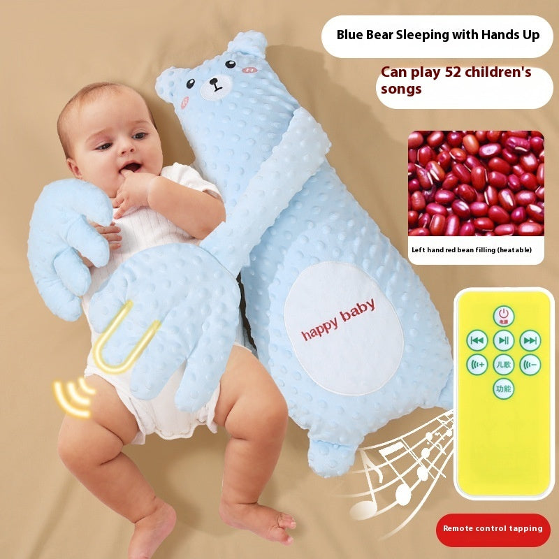 Almohada Antigases para Bebé | Mano de Peluche con Control Remoto para Calmar y Acompañar el Sueño Infantil