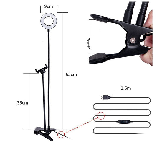 💡 Aro de Luz LED con Soporte de Escritorio – Multifuncional