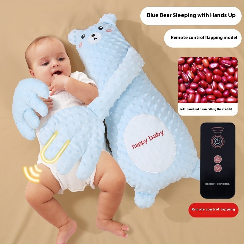 Almohada Antigases para Bebé | Mano de Peluche con Control Remoto para Calmar y Acompañar el Sueño Infantil