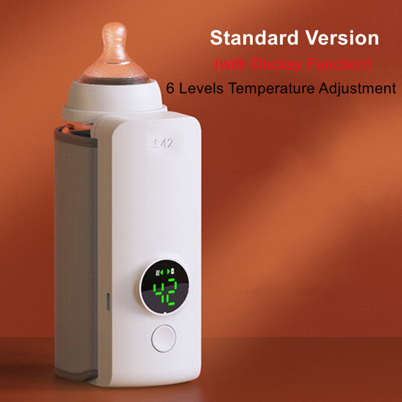 Calentador portátil de leche para el bebé. Carga USB, mantiene la temperatura constante de la leche o calienta el agua de la botella.