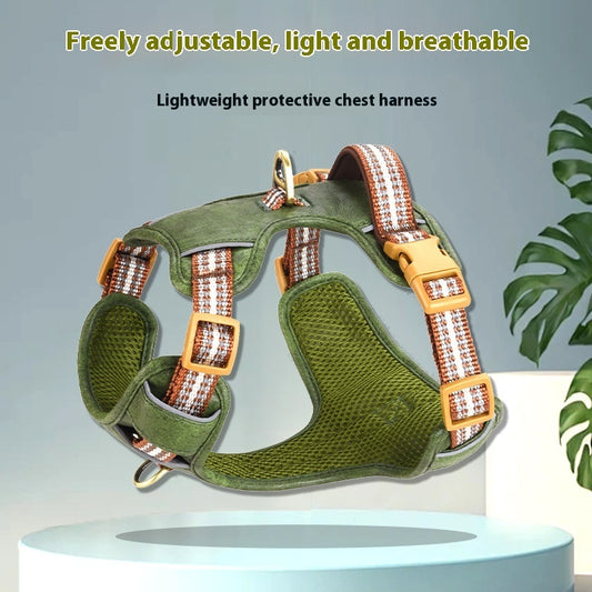 Harness de Cuero estilo Retro para Perro " Explosion -proof" reflectante