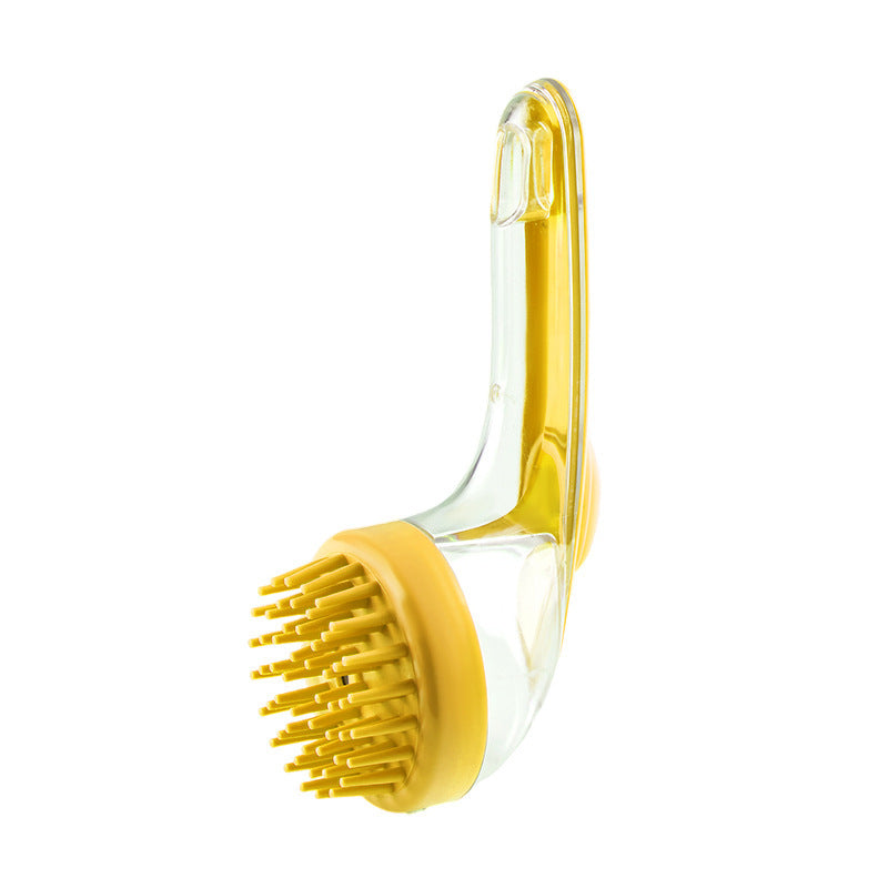 Cepillo para perros, gatos o mascotas,cepillo de limpieza de baño para mascotas..cepillo de baño de mascotas de mango largo. Aseo versátil con recipiente de champú de jabón para facilitar el rellenado.