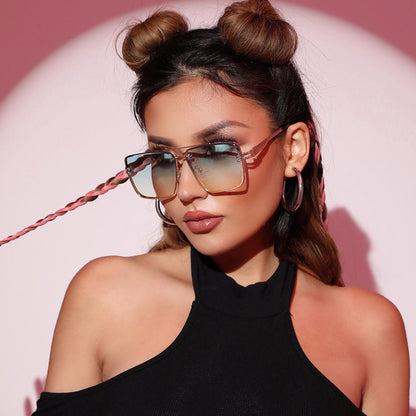 INS Internet Celebrity Catwalk Exquisita gafas de sol Moda