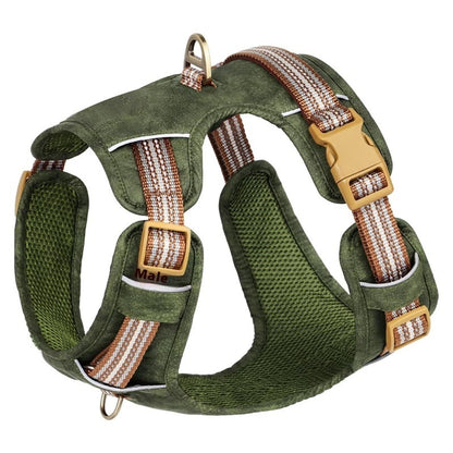 Harness de Cuero estilo Retro para Perro " Explosion -proof" reflectante