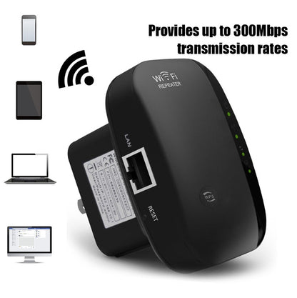 Repetidor WiFi | Amplificador y Extensor de Señal | 300Mbps 2.4GHz con Antenas Integradas – Enchufe EU/US/UK/AU