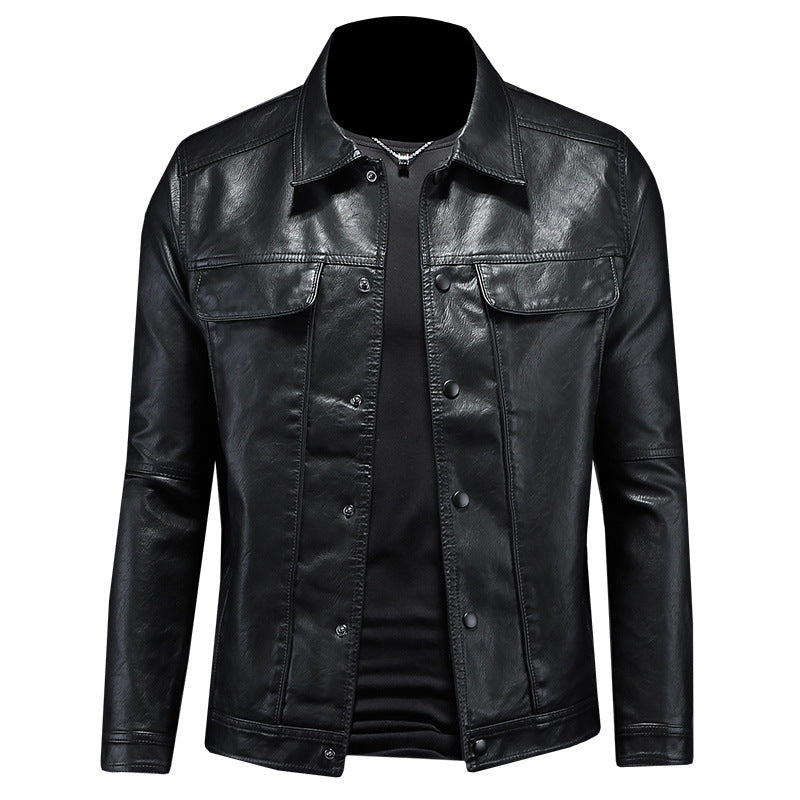 Chaqueta de cuero sintético para hombre