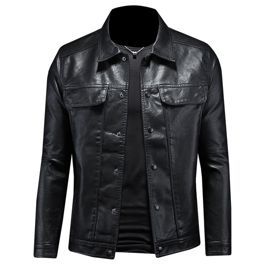 Chaqueta de cuero sintético para hombre