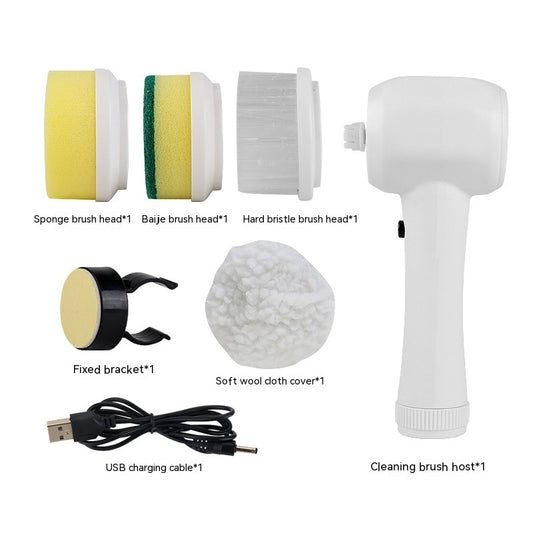Cepillo de limpieza eléctrica 4 en 1. Alta calidad de giro del depurador de limpieza, diversas escobillas para usar en cada artefacto.