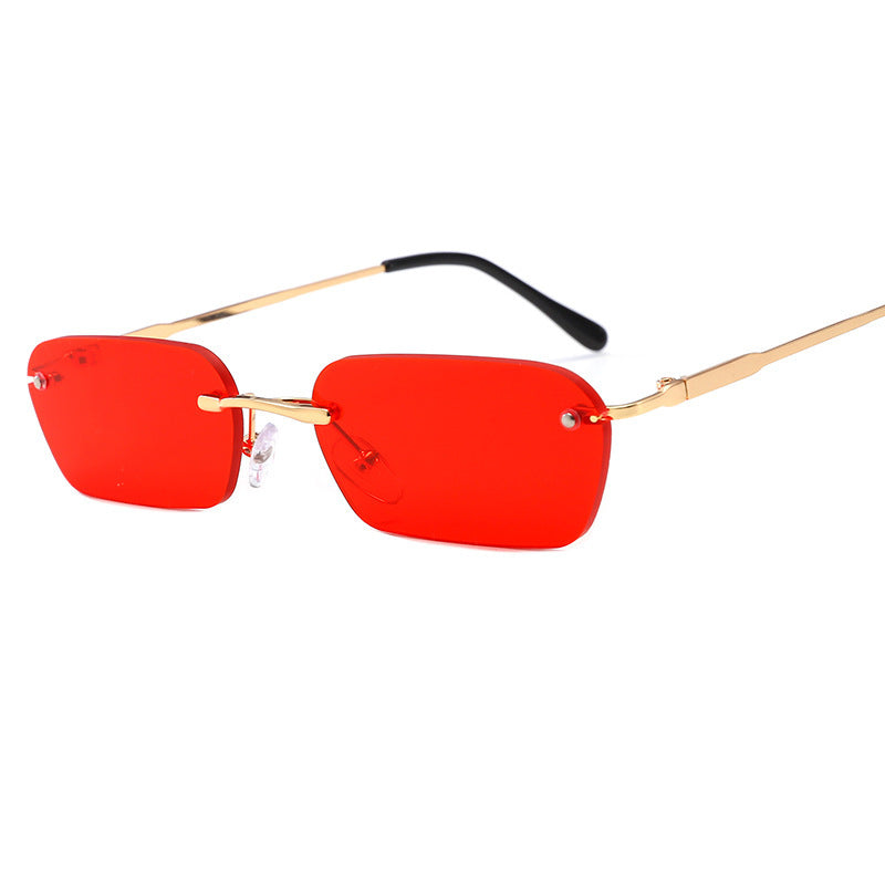 Compatible con Apple, Peekaboo gafas de sol rectangulares sin montura para mujer color claro accesorios de verano gafas de sol cuadradas para hombre tama?o peque?o uv400