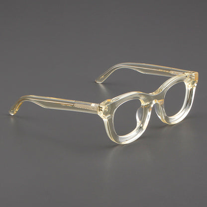 Cuadrado de borde ancho retro vidrios de marco negro grueso negro mate