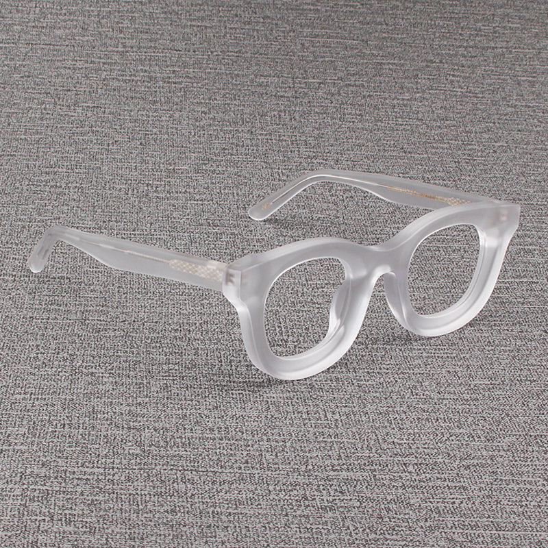 Cuadrado de borde ancho retro vidrios de marco negro grueso negro mate