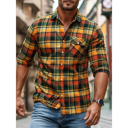 Camisa de bolsillo para hombre con vellón estampado