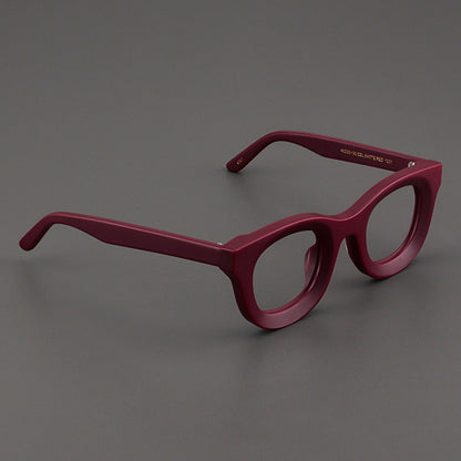 Cuadrado de borde ancho retro vidrios de marco negro grueso negro mate