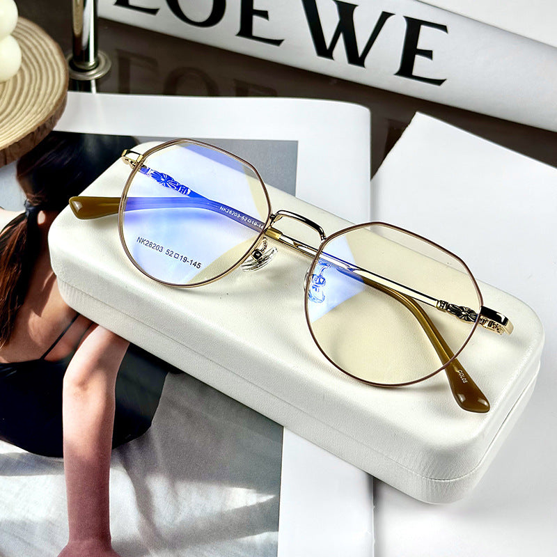 Gafas retro de moda marco óptico de marco de marco redondo de estilo coreano simple