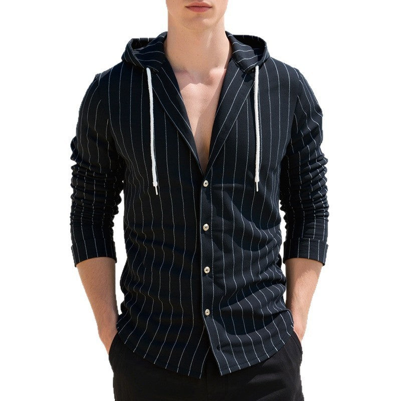 Capucha delgada Cardigan Camisa Casual Hombres