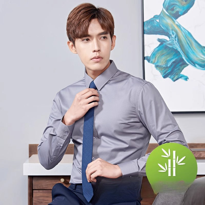 Camisa de negocios de estiramiento de otoño de manga larga para hombres