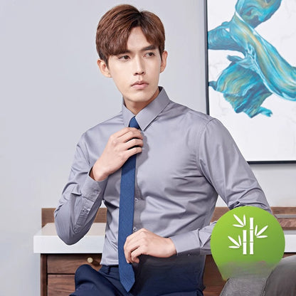 Camisa de negocios de estiramiento de otoño de manga larga para hombres