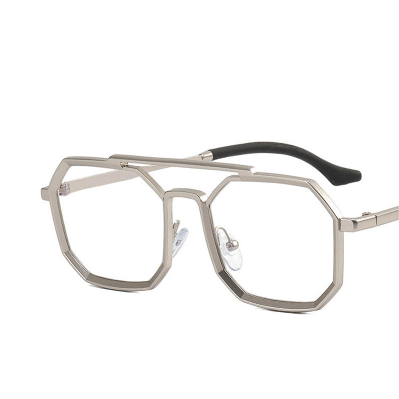 Lentes de Sol Retro Poligonales con Doble Puente