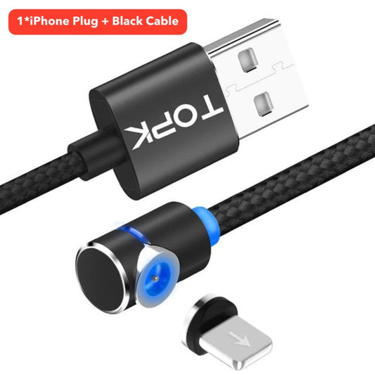 Cable Micro USB Magnético 360° — Cable de Carga Rotatorio para Teléfono