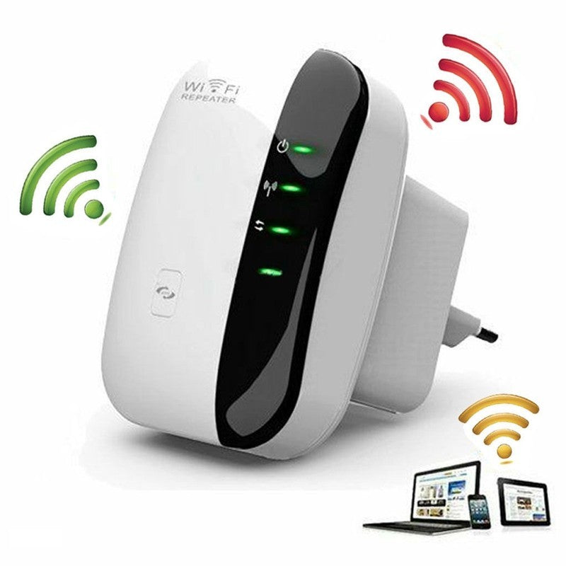 Repetidor WiFi | Amplificador y Extensor de Señal | 300Mbps 2.4GHz con Antenas Integradas – Enchufe EU/US/UK/AU