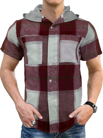 Camisa a cuadros de manga corta casual