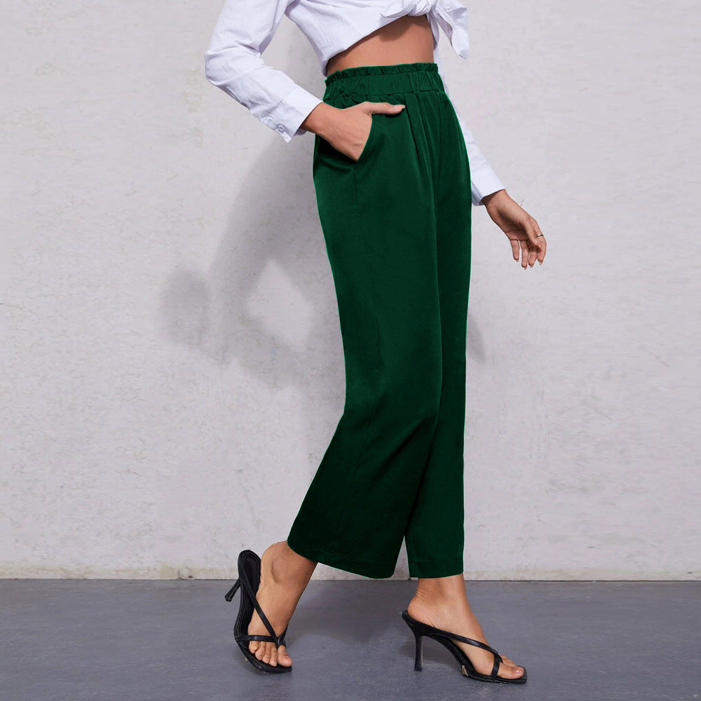 Pantalones con cintura delgada  para mujeres, pantalones casuales