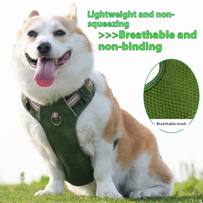 Harness de Cuero estilo Retro para Perro " Explosion -proof" reflectante
