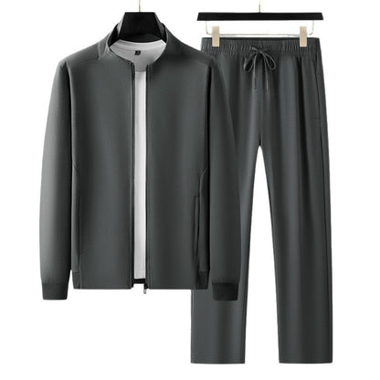 Suéter de cuello de pie Cardigan Sports Suit para hombres