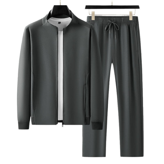 Suéter de cuello de pie Cardigan Sports Suit para hombres