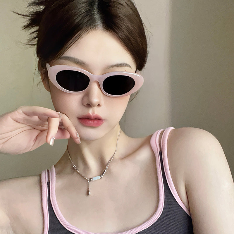 Marco ovalado, retro europeo y americano, pequeña estructura protección UV