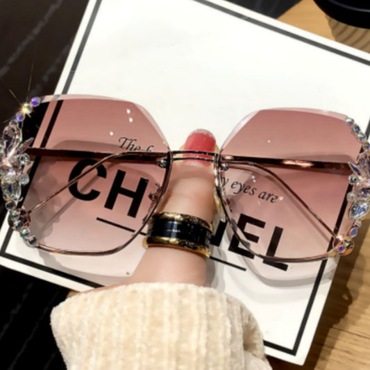 Gafas de sol, protección solar sin marco color púrpura