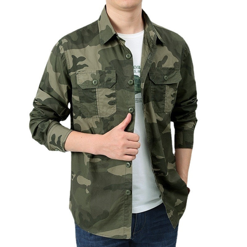 Camisa de camuflaje casual al aire libre suelta