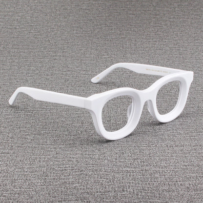 Cuadrado de borde ancho retro vidrios de marco negro grueso negro mate