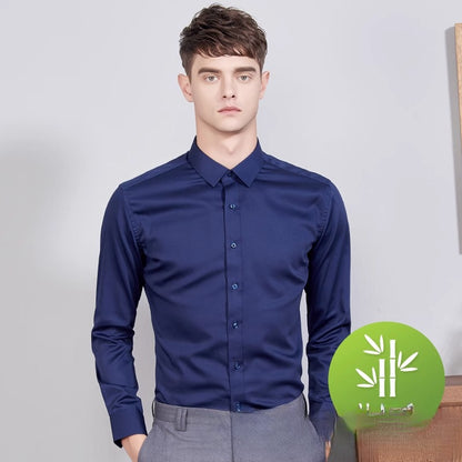 Camisa de negocios de estiramiento de otoño de manga larga para hombres