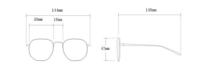 Lentes de Sol Retro Poligonales con Doble Puente