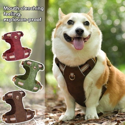 Harness de Cuero estilo Retro para Perro " Explosion -proof" reflectante