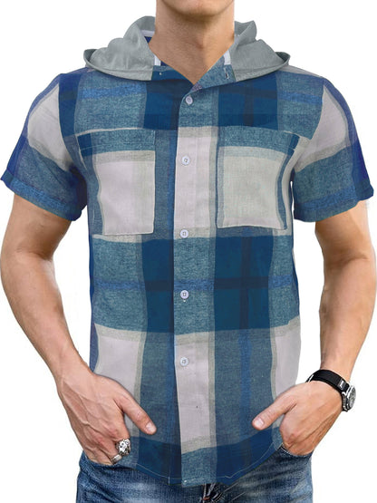 Camisa a cuadros de manga corta casual