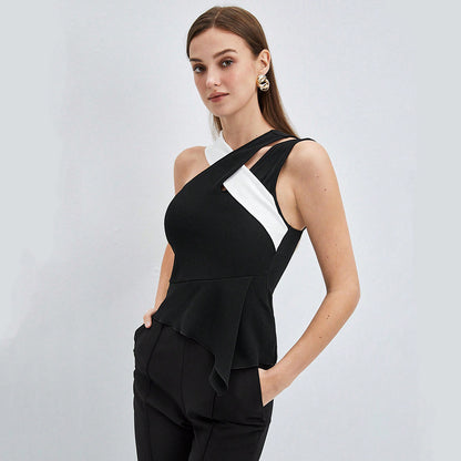 Diseño de moda para mujer chaleco de correa cruzada