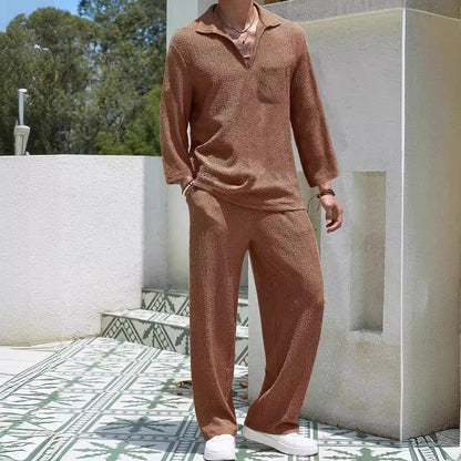 Traje de viaje de los nuevos pantalones de camisa casual para hombres