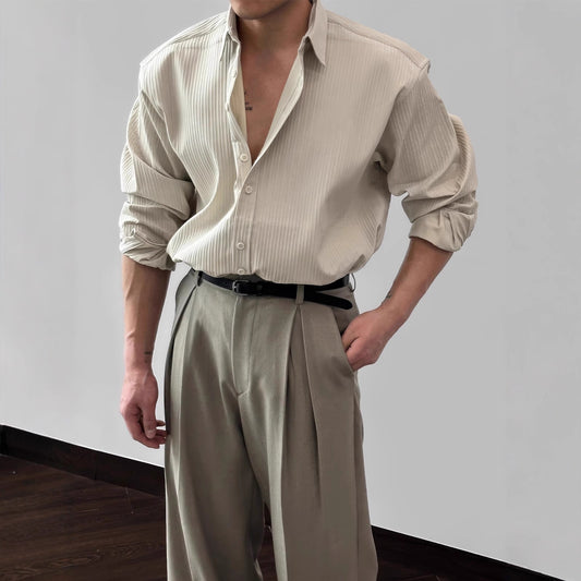 Camisa artística de moda para hombres sueltos