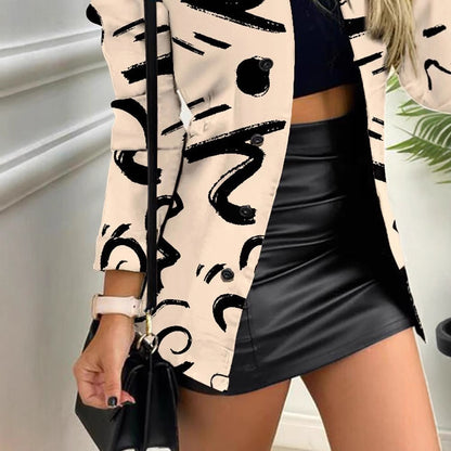 Zipper Color Matching Printing Lapel Small Coat