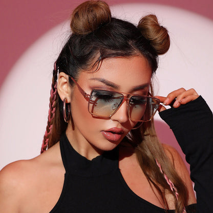 INS Internet Celebrity Catwalk Exquisita gafas de sol Moda