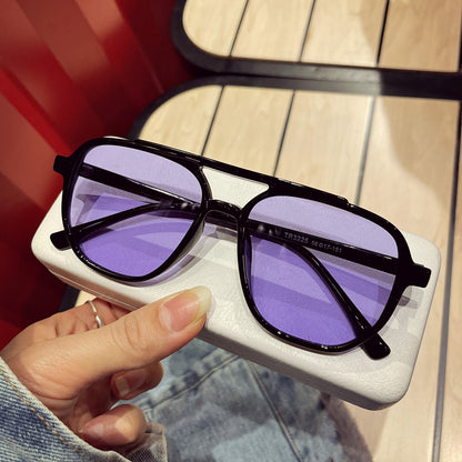 Retro TR Transparente gafas de sol amarillas hermosas