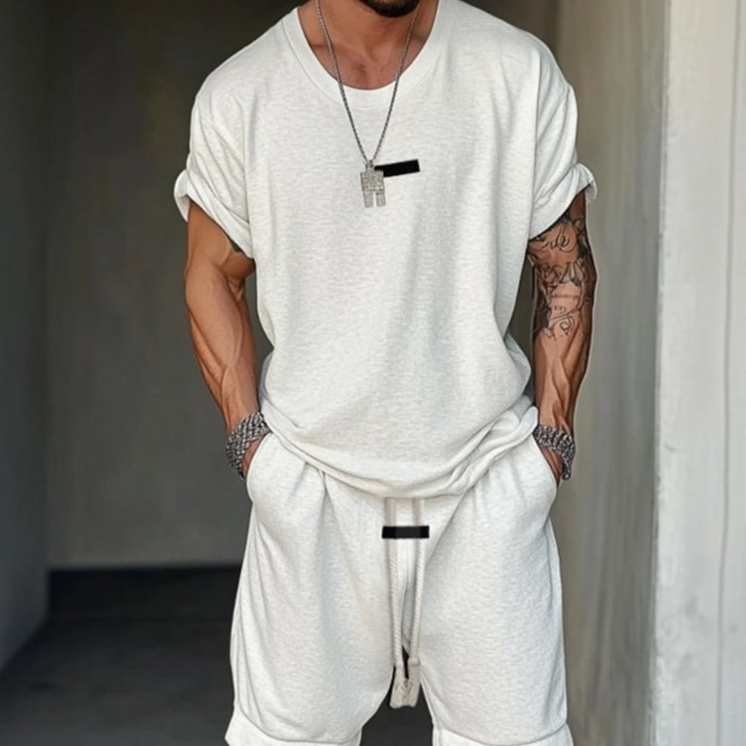 Camiseta de moda europea y americana para hombre traje de impresión de letras