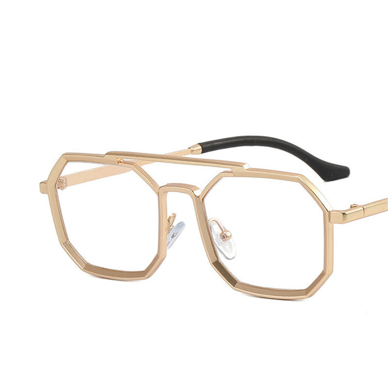 Lentes de Sol Retro Poligonales con Doble Puente