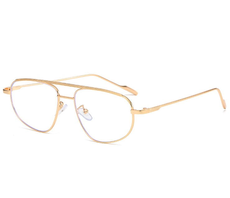 Moda de gafas de sol de doble haz de metal