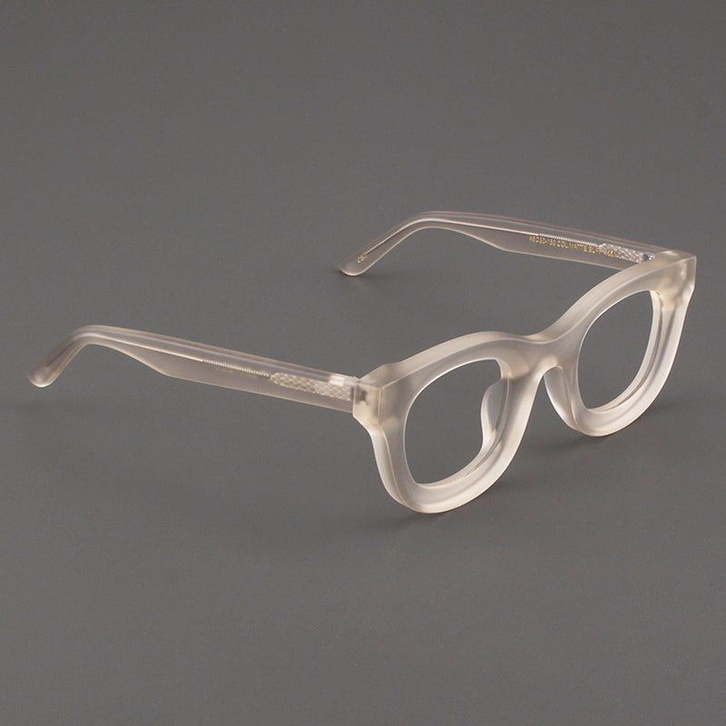 Cuadrado de borde ancho retro vidrios de marco negro grueso negro mate