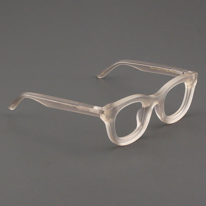 Cuadrado de borde ancho retro vidrios de marco negro grueso negro mate