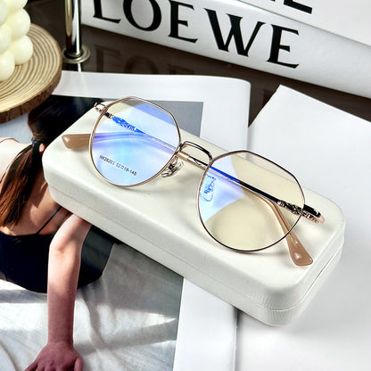 Gafas retro de moda marco óptico de marco de marco redondo de estilo coreano simple