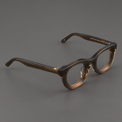 Cuadrado de borde ancho retro vidrios de marco negro grueso negro mate